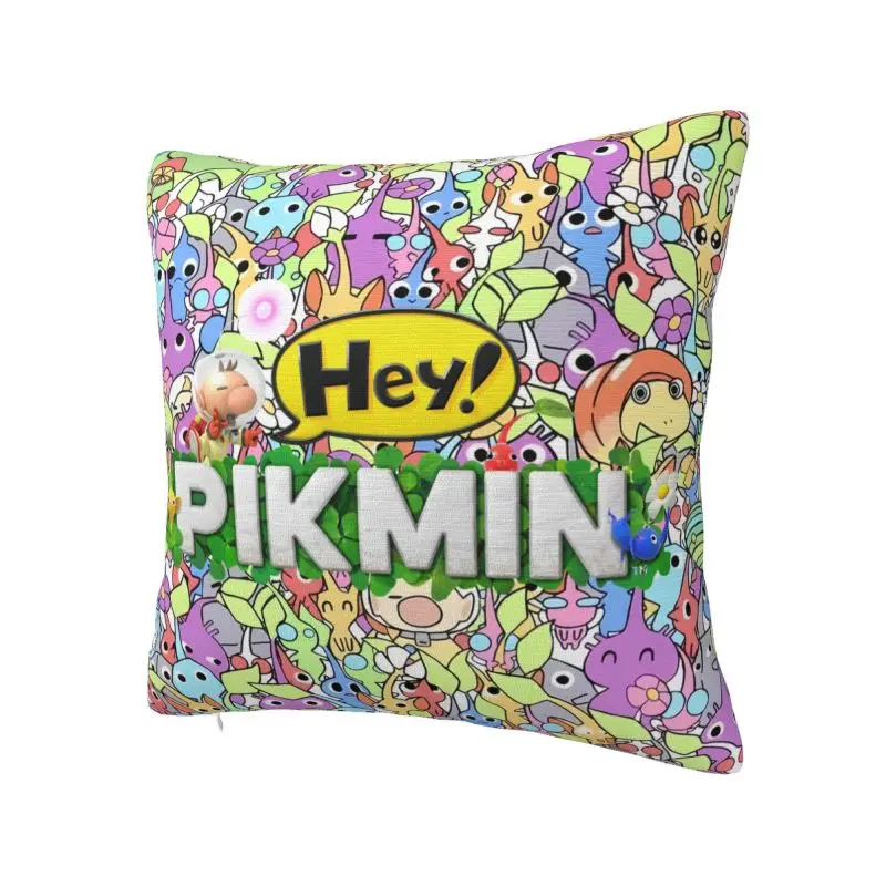 Pikmins Logo Pillow Covers Decorative Cartoon Strategic Video Games Nordic Cushion Cover Soft Pillowcase