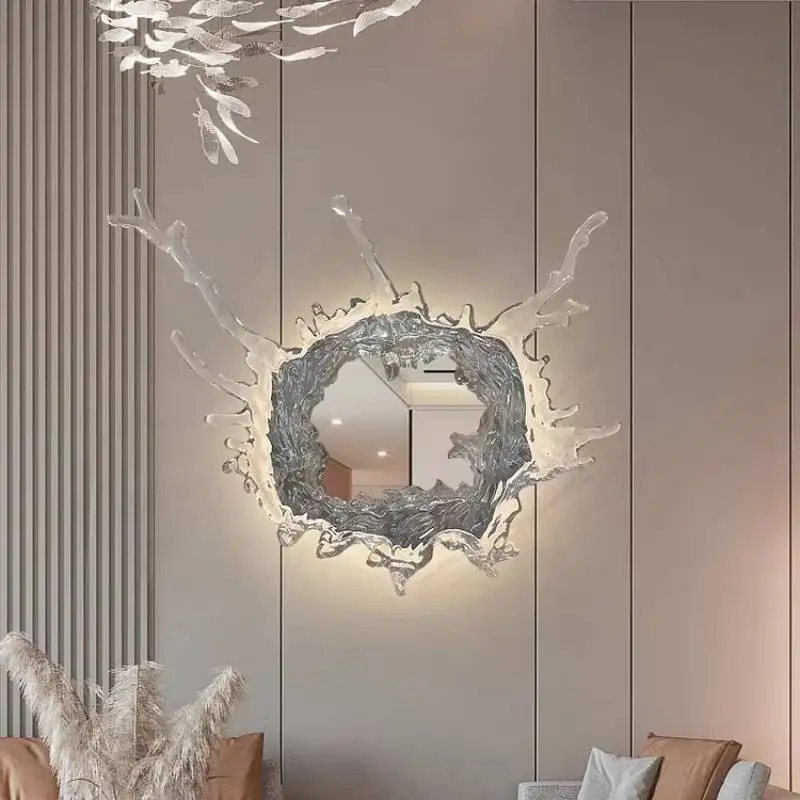 Magic Luxury Light Mirror Decorate Universal Gifts Aesthetic Accessories Wall Art Living Room Gold Espejos Para Pared Miroir