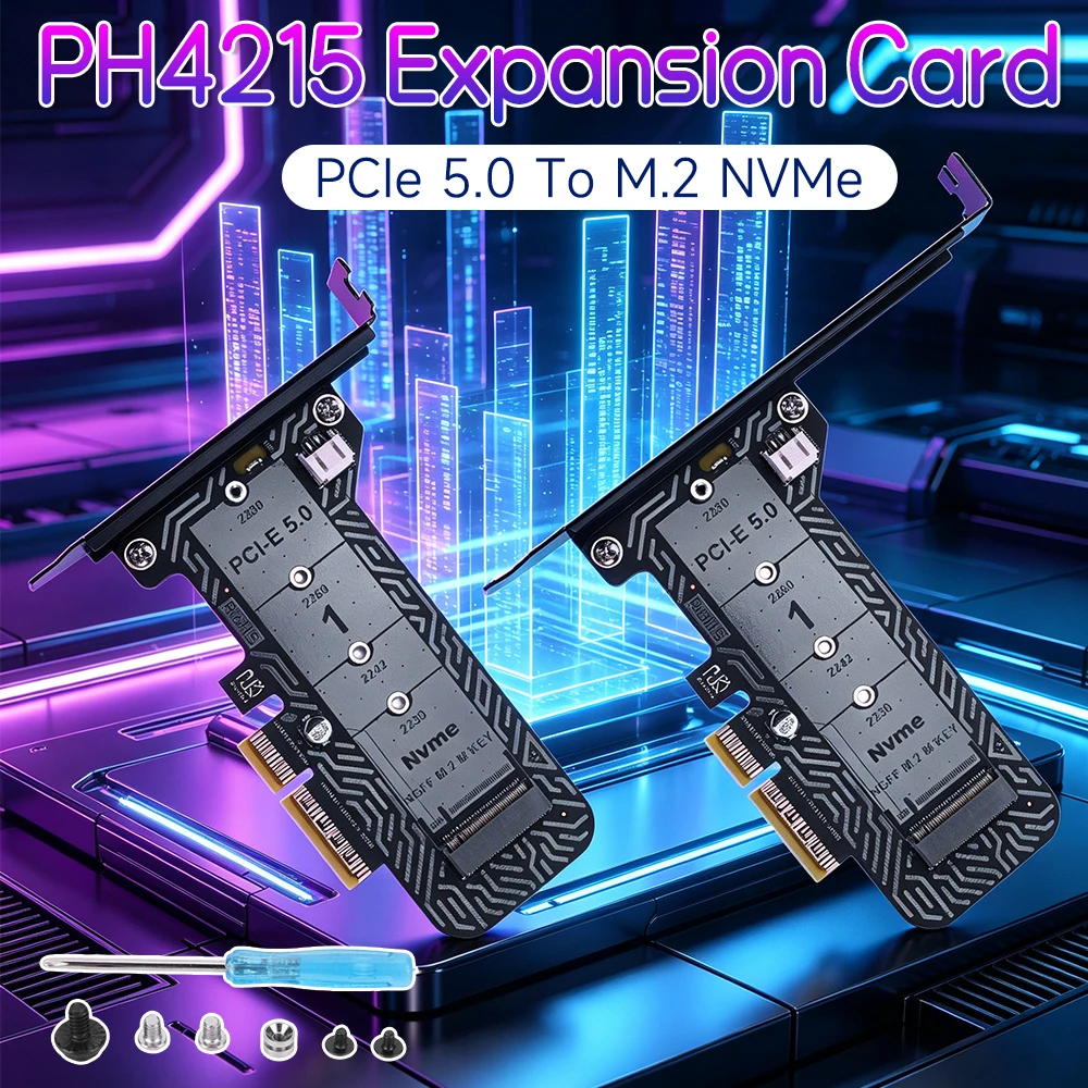 

Карта расширения PH4215, сверхскоростной адаптер M.2 PCIe 128 Гбит/с, полноразмерный/низкопрофильный кронштейн для SSD 2230/42/60/80 (не для SATA)