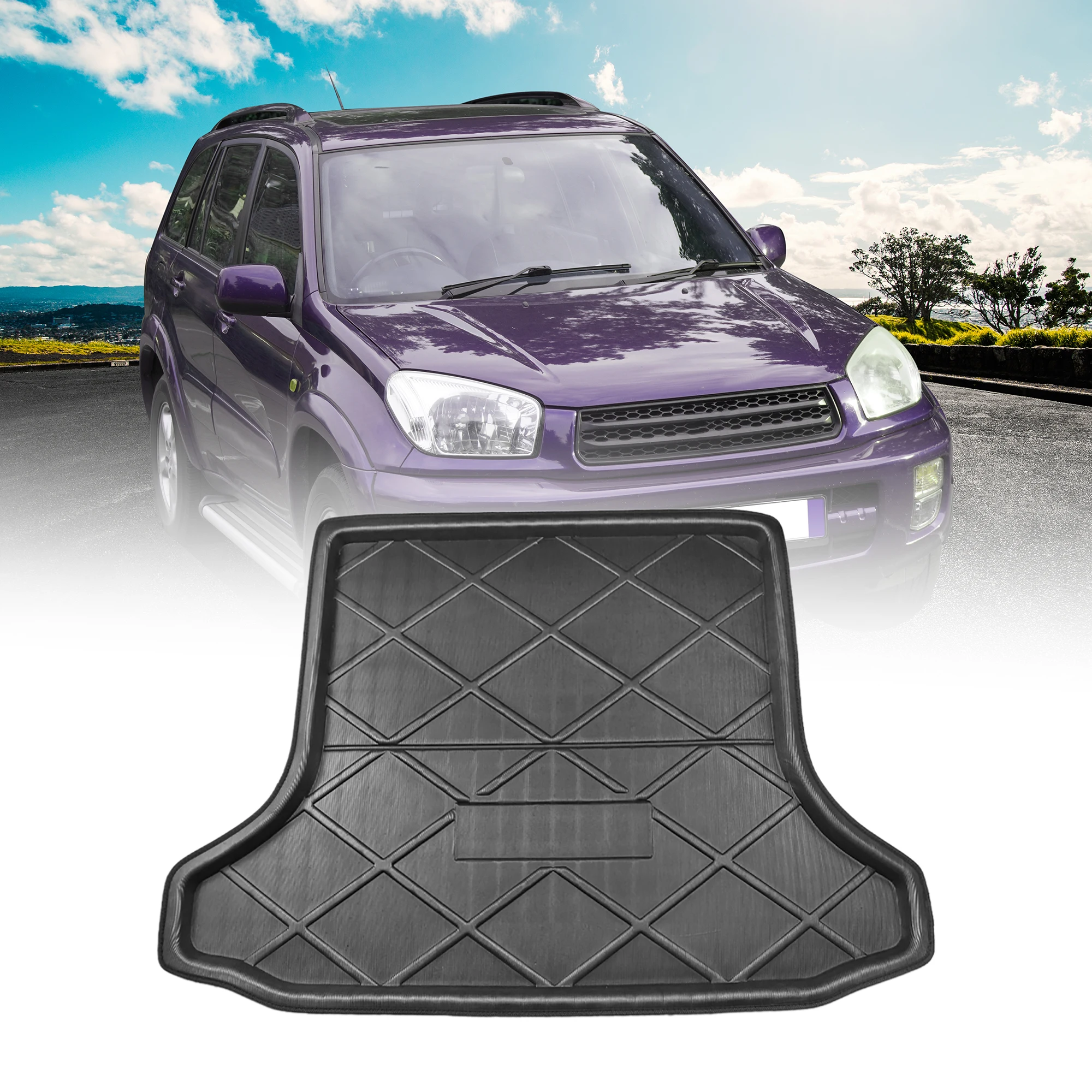 X Autohaux Cargo Trunk Tray Cargo Liner Rear Cargo Trunk Floor Mat Waterproof Protector Custom for Toyota RAV4 2001-2005