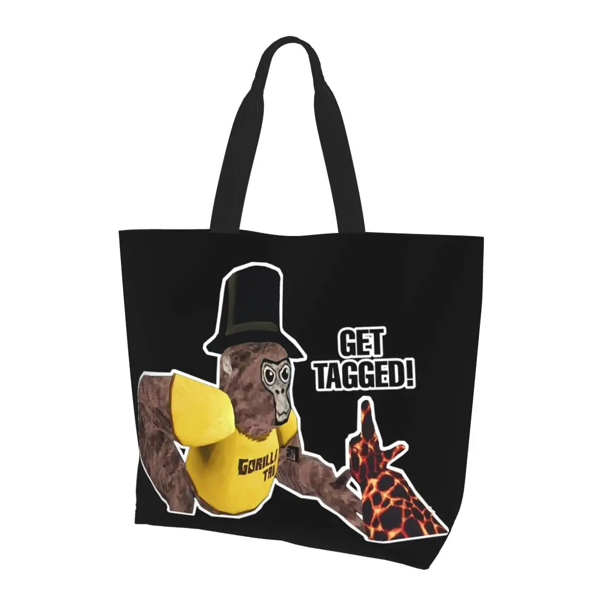 

Gorilla Tag Monkey Shopping Tote Bag Canvas Large Capacity Shoulder Bags Shopper Grocery Handbag for Women