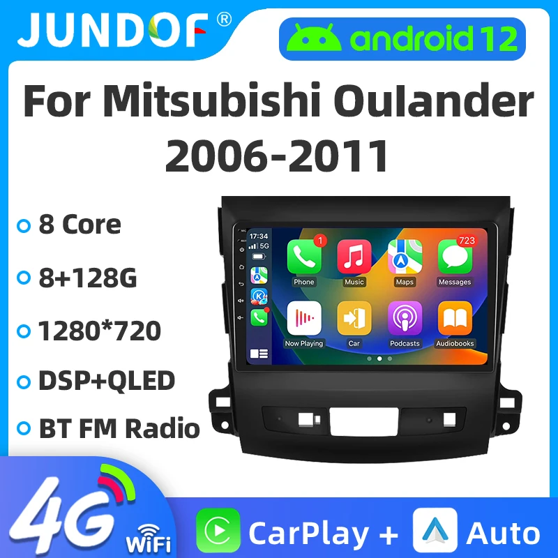 

2 Din Android 12 Car Radio Multimedia Player For Mitsubishi Outlander 2006-2011 Peugeot 4007 Citroen C-Crosser Carplay Gps