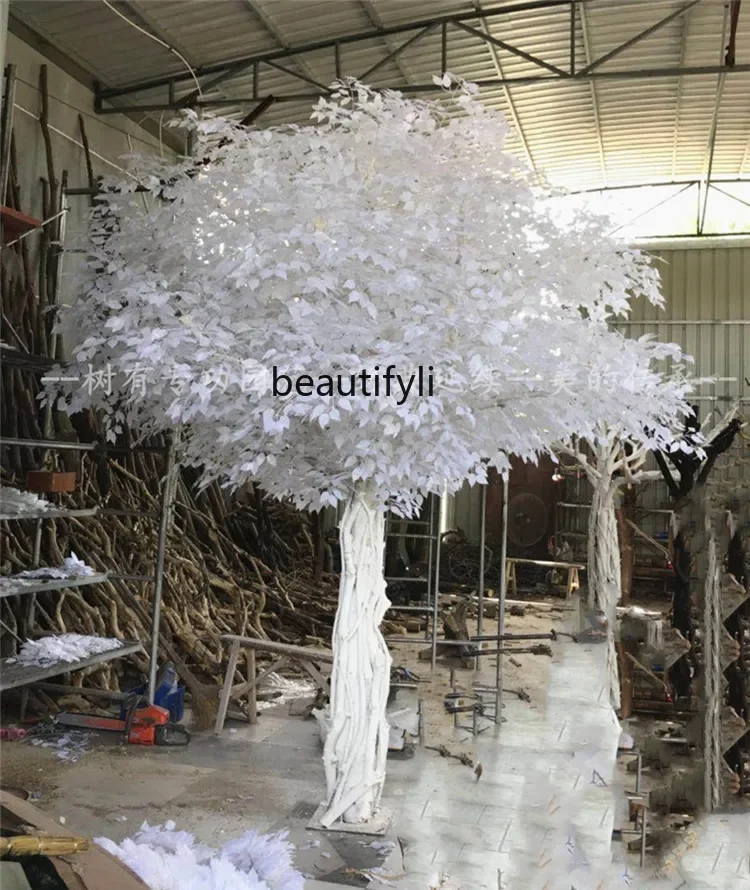 ss 8350 Decorative Tree Wishing   White Tree Solid Wood Fake  Photography Showcase Tool Tree Hotel Wedding