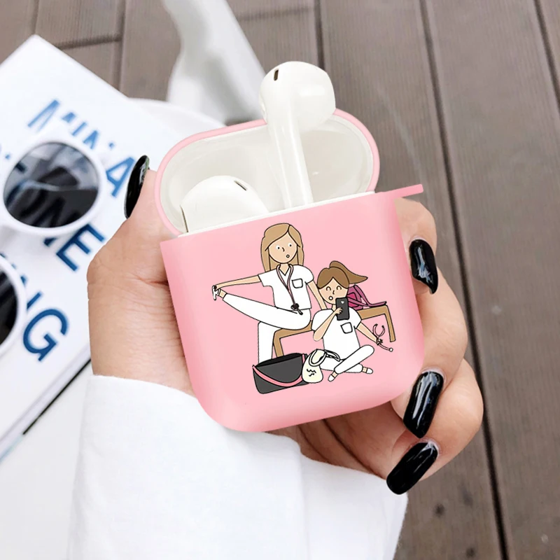 Spain Cartoon Medicine Doctor Nurse Soft silicone TPU Case For NEW AirPods Pro2 1 2 3 Pink Wireless Bluetooth Earphone Box Cover