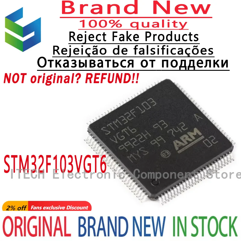 

10 шт./партия, оригинальная фотовспышка STM32F103VGT6