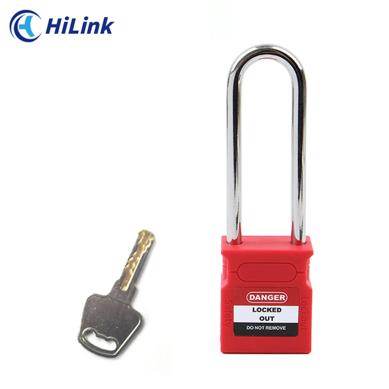 Safety LOTO High Quality Multicolor 76mm Long Tough Steel Shackle Padlock With Alike Key Or Differ Key image 3