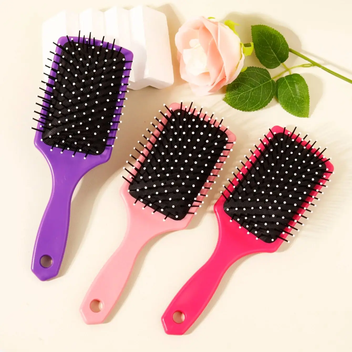 1piece airbag massage hair brush, exfoliating anti-static comb, ABS plastic handle,Special for real hair wigs