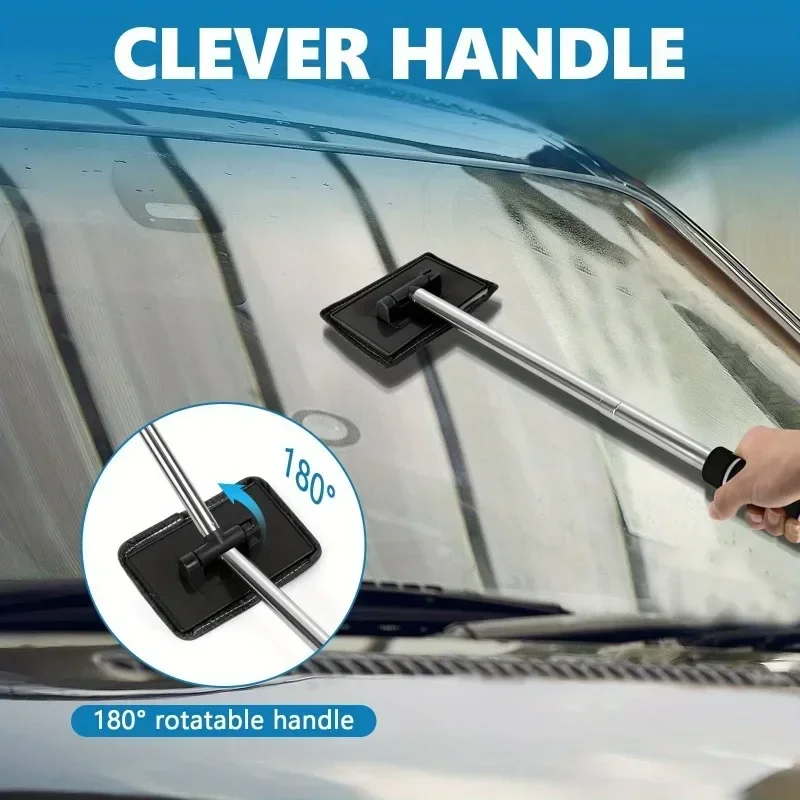 5 Stück Auto-Windschutzscheibenwischer, Teleskopisches Glasreinigungstuch mit Metallstange zum Entfernen von Nebel und Staub, Auto-Reinigungszubehör – Detail 5