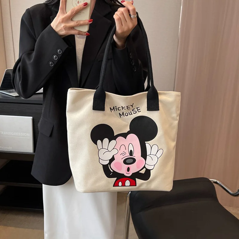 1pcs Disney Mickey, Minnie Mouse Tote Bag, Women's Large Capacity Shoulder Bag, Donald Duck Fashion Handbag, Women's Bag