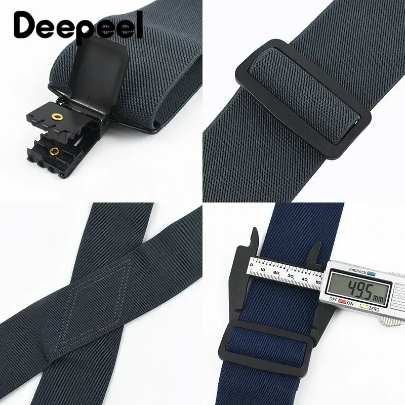 Deepeel moda 5cm de largura adultos suspensórios masculinos ajustar cinta elástica x-tipo 4 clipes masculino cintas arnês homem jockstrap para calças