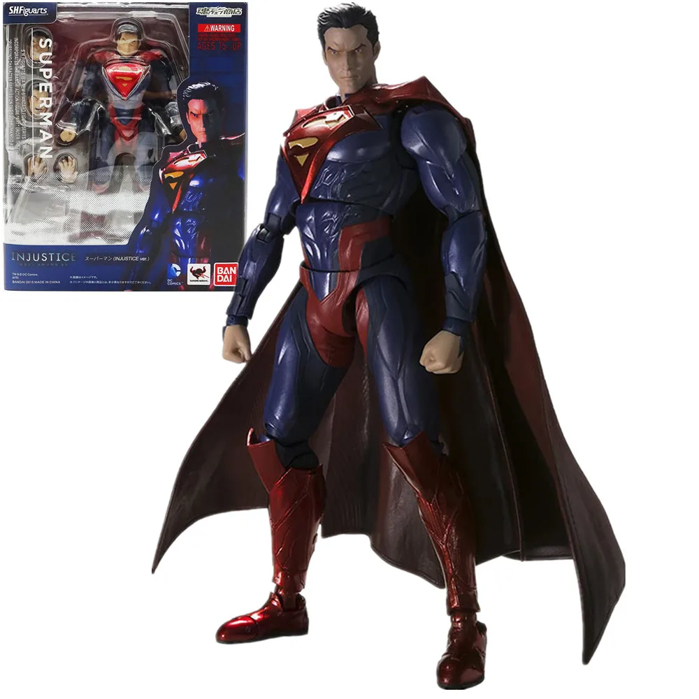 BANDAI-Tamashii Nations, Figuarts Superman, 18CM, PVC, S.H.F Modelo de figura de acción Original de la justicia, juguetes de regalo