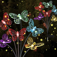Solar LED Lights Outdoor Waterproof Garden Butterfly Sunlight LED Lamp Landscape Lawn Light Home Decor Lamp 6/8/10 Heads 조명