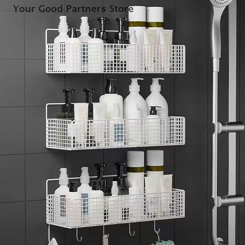 

Bathroom Storage Multifunctional Toiletries Metal Storage Non-perforated Storage Rack Bathroom Accessories Kitchen Storage