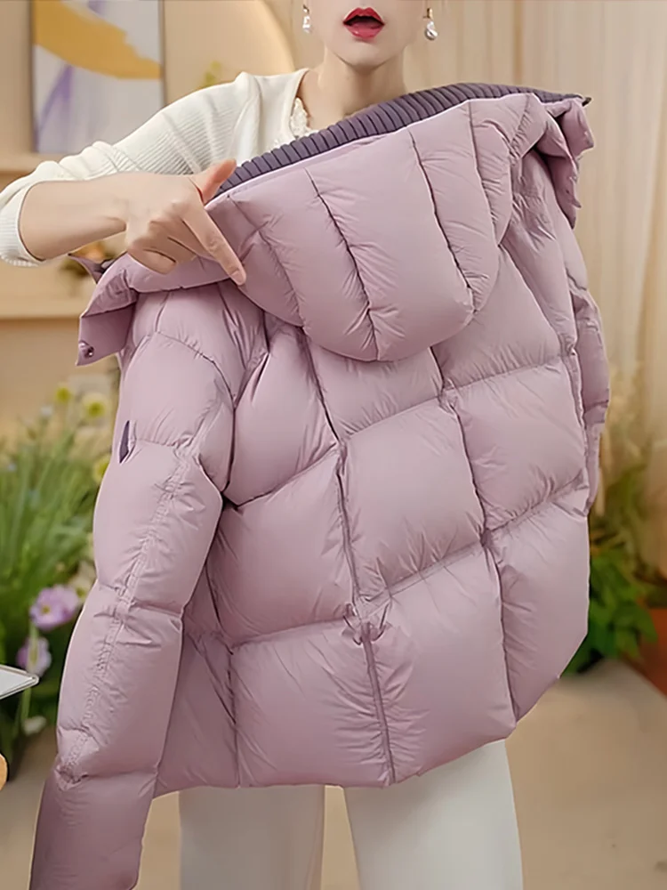 

Korean Sle Casual Hooded ort down Cotton Jaet Women's Winter New Small Design Sense Bread Coat Outerwear