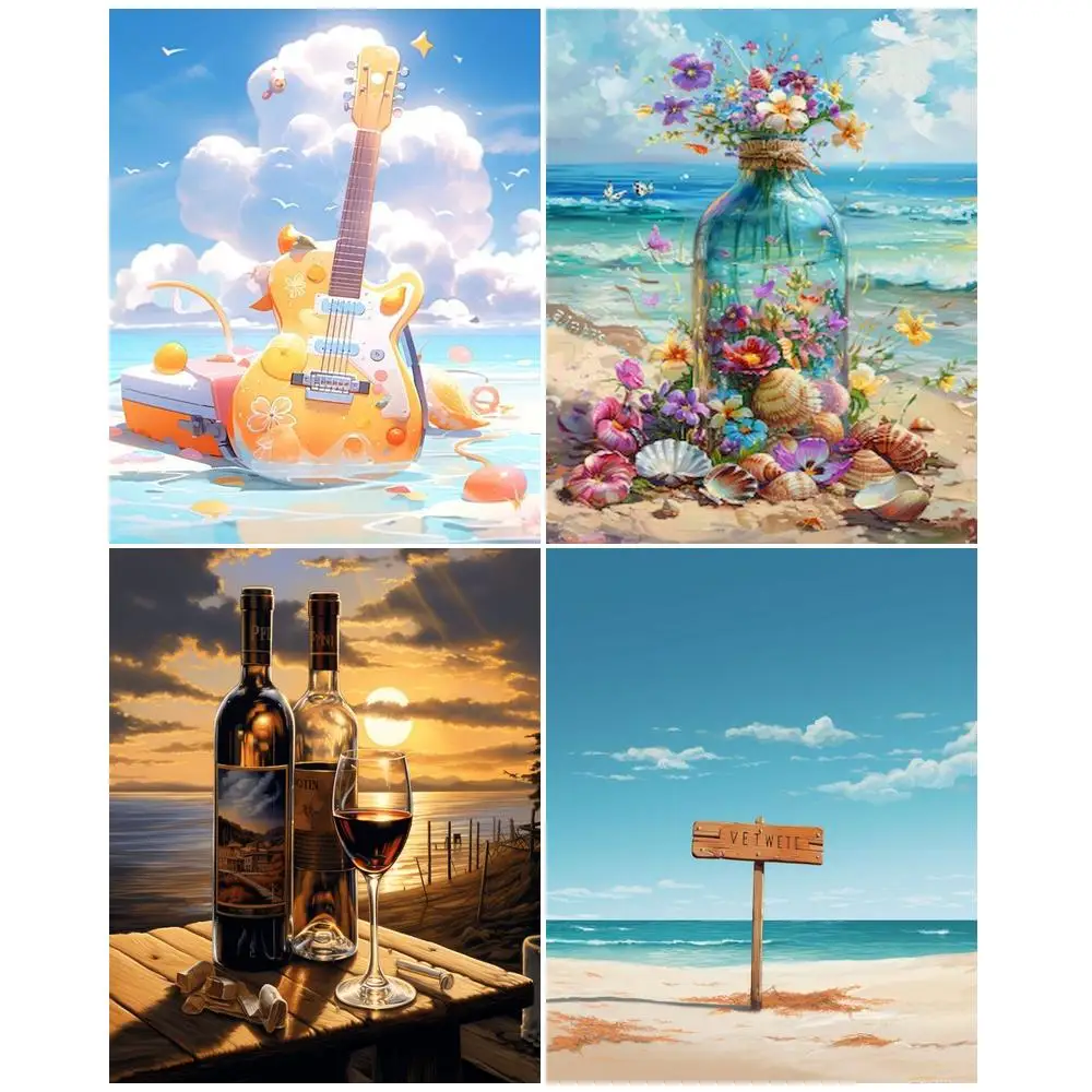 GATYZTORY Painting By Numbers Hand Painting Art Stuff Landscape Seascape Posters For Wall Canvases For Paint Pictures By Numbers