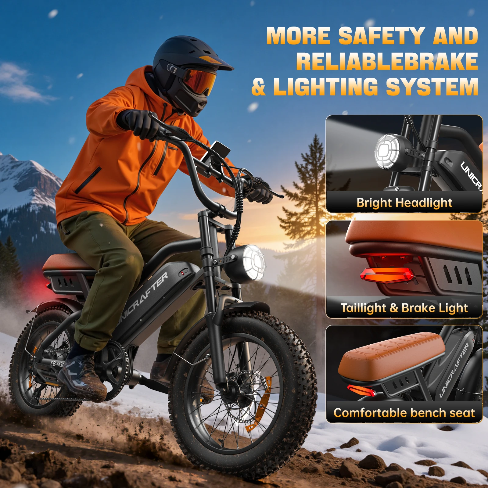 Unicrafter m3c adultos bicicleta elétrica para homens 750w bicicleta 48v 15.6ah ebike pneu gordo elétrico e bicicletas adulto montanha ciclomotor ebikes