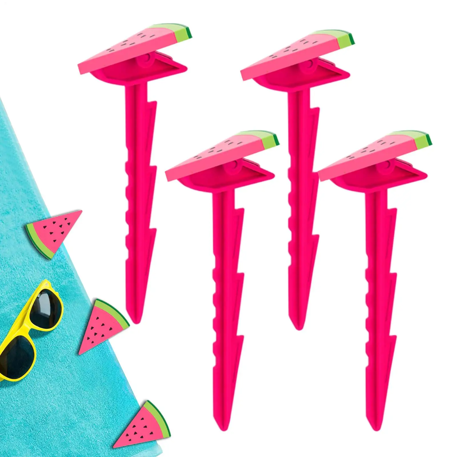 

4Pcs/Set Beach Towel Clip Camping Mat Clip Outdoor Decorative Clothespins Sheet Holder Towel Clamp Clothes Pegs Tent Clips