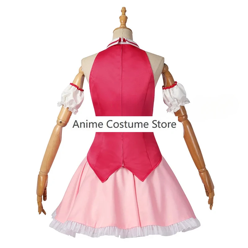 Disfraz de Cosplay Ai Hoshino Oshi No Ko para mujer, vestido rojo con horquilla de conejo, traje de fiesta para eventos, novedad