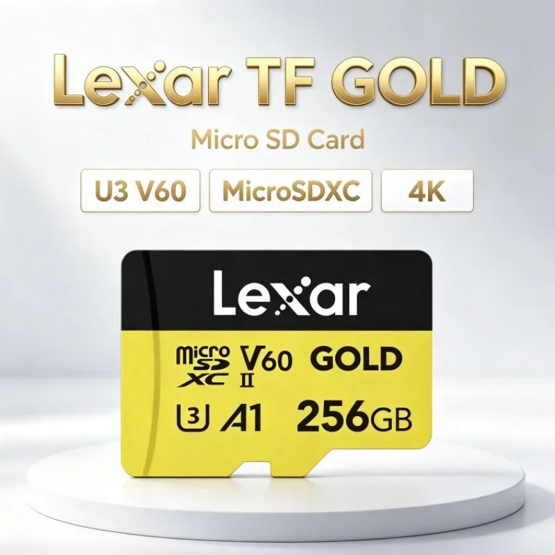 Lexar TF GOLD Professional 4K microSDXC A1 C10 U3 V60 128GB 256GB TF Card SD Card Memory Card for Switch