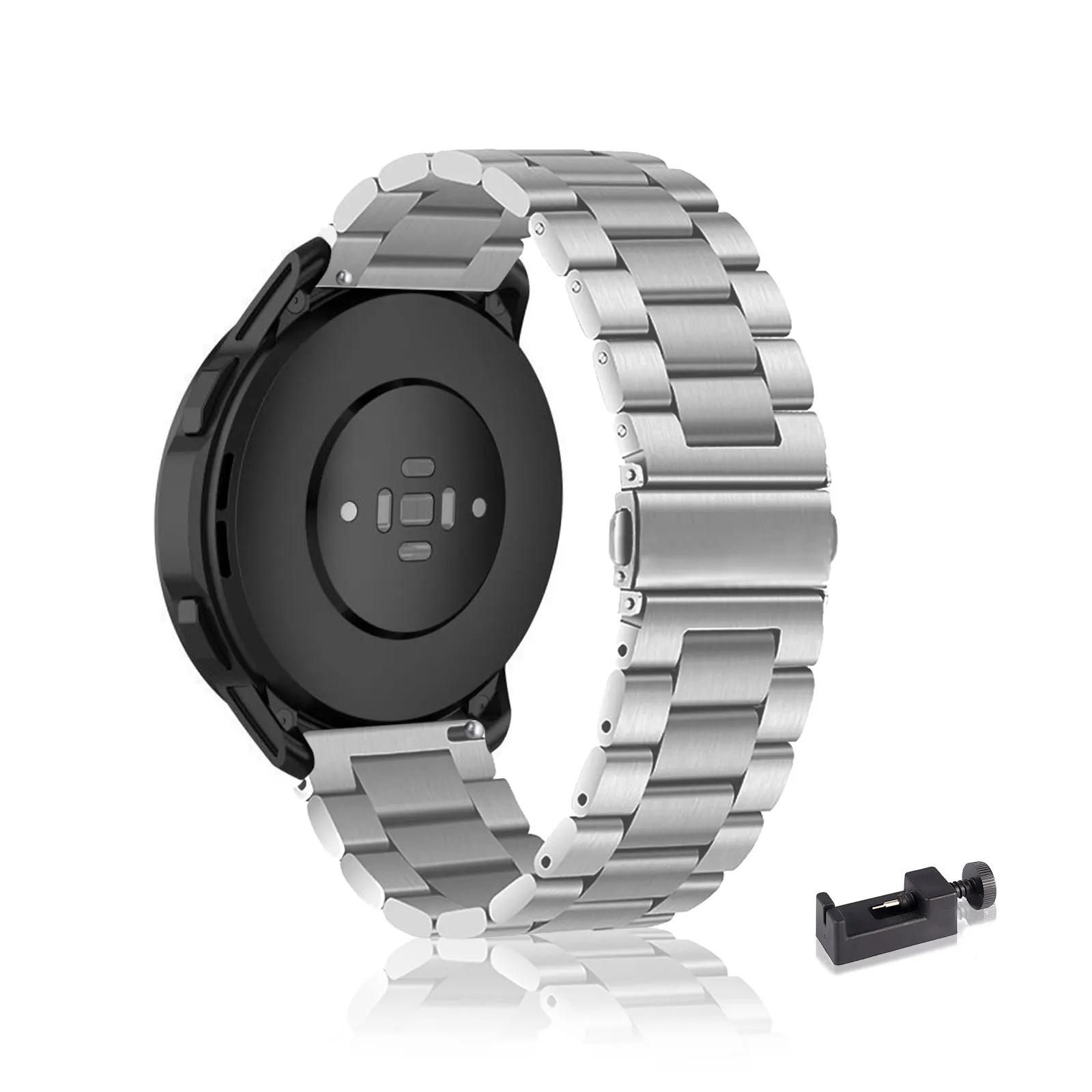 

Stainless Steel Bands for Motorola Moto Watch 120 Band, Three Columns Metal Replacement Strap