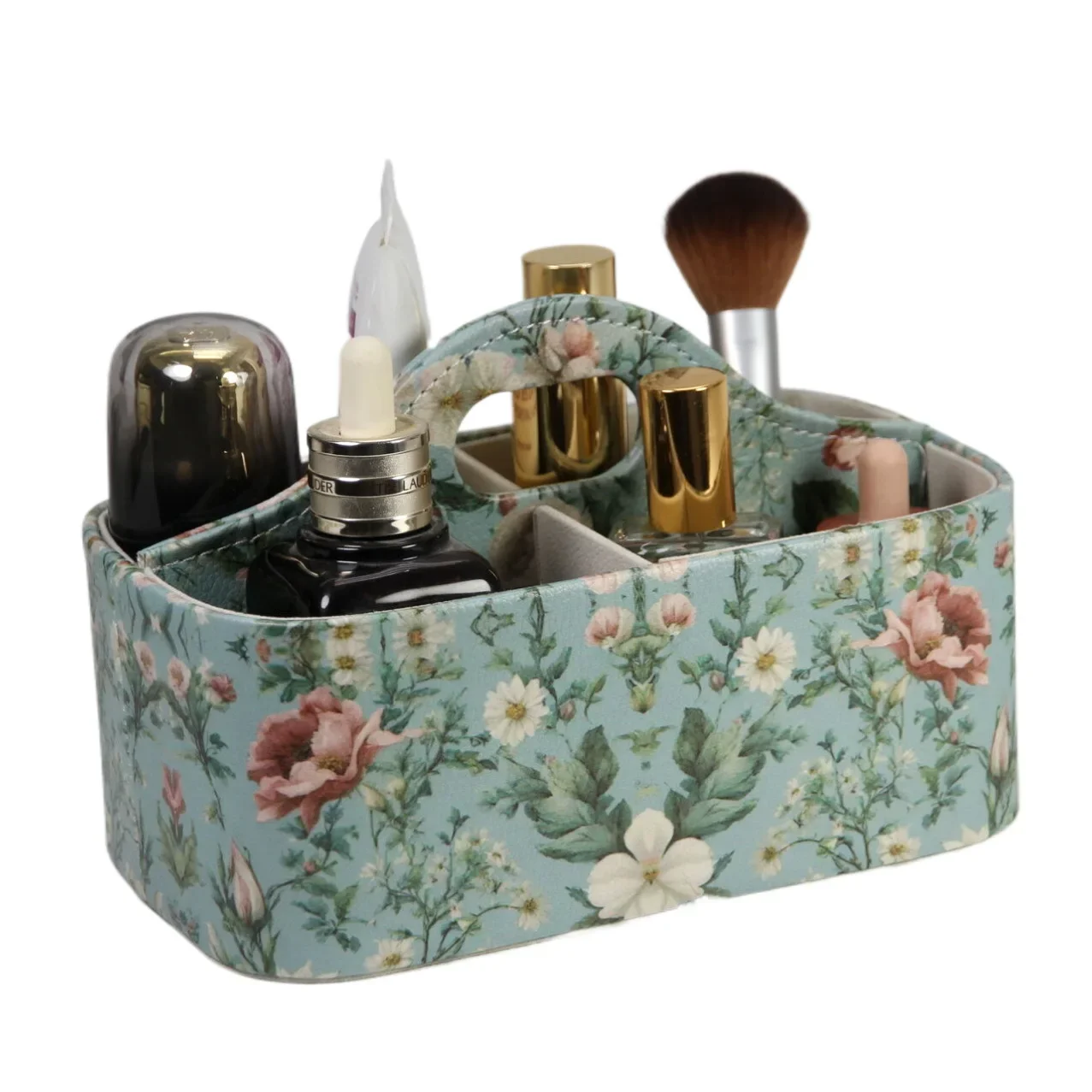 

Ящик для хранения из искусственной кожи, настольная корзина для хранения косметики, органайзер для косметики
