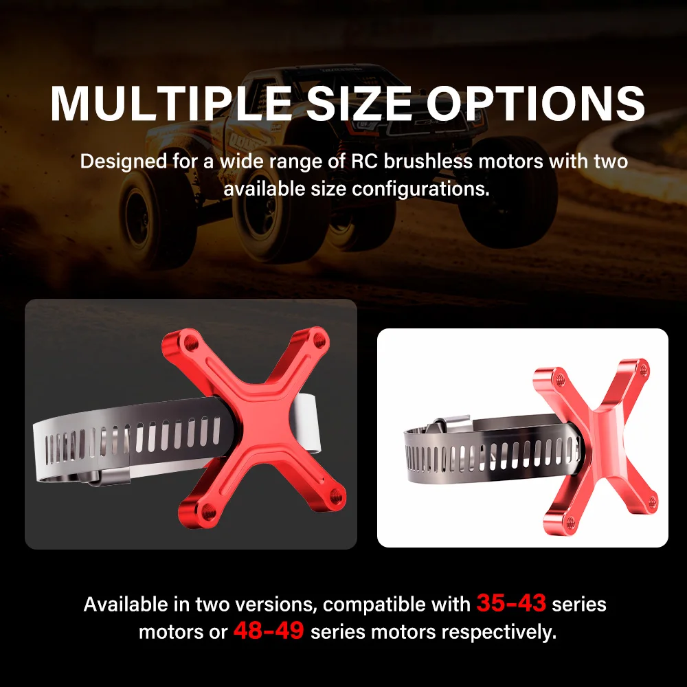 9IMOD 40x40mm Cooling Fan Mount Adjustable Aluminum Motor Clamp Bracket for 35-43 48-49 Series 1/10 RC Motor Upgrade Part