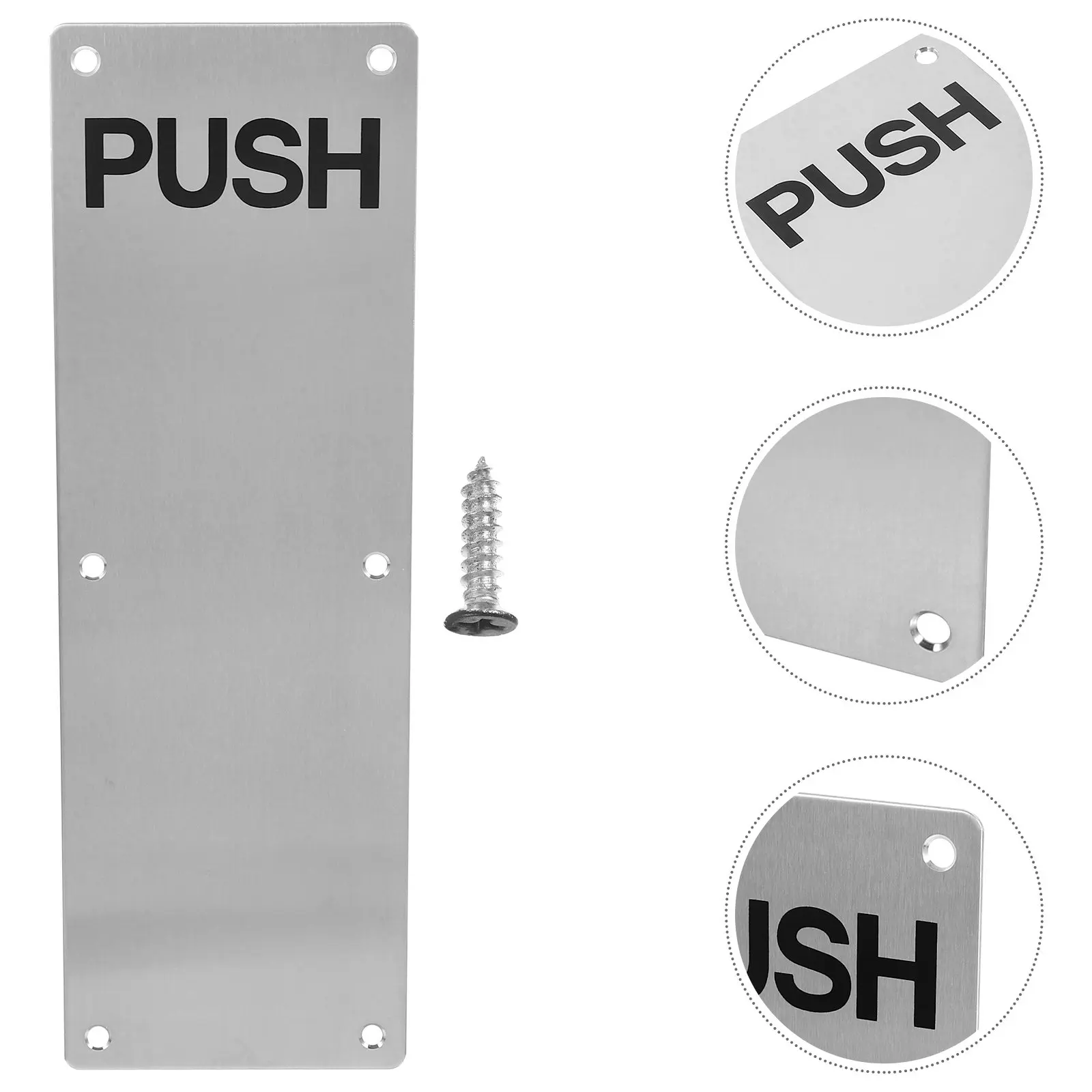 Stainless Steel Door Push Plate for Interior Exterior Fire Rated Doors Easy Install Sleek Modern Design Commercial Residential