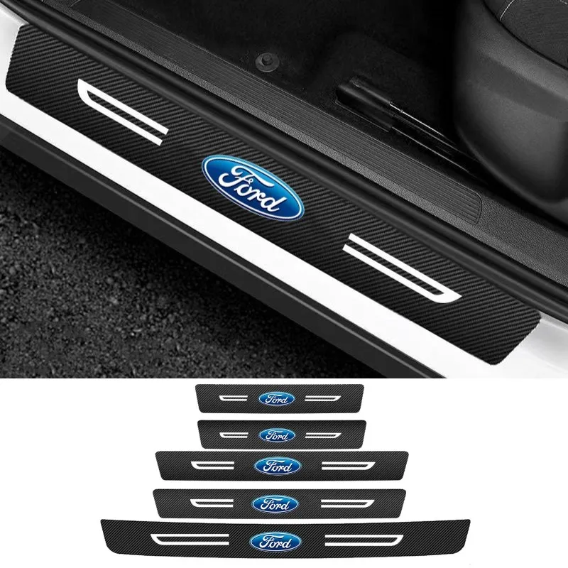 Car Door Threshold Anti Scratch Stickers for Ford Mondeo Fiesta Focus Ranger S MAX Kuga Edge Roush Transit Ecosport Mk3 MK4 Mk5