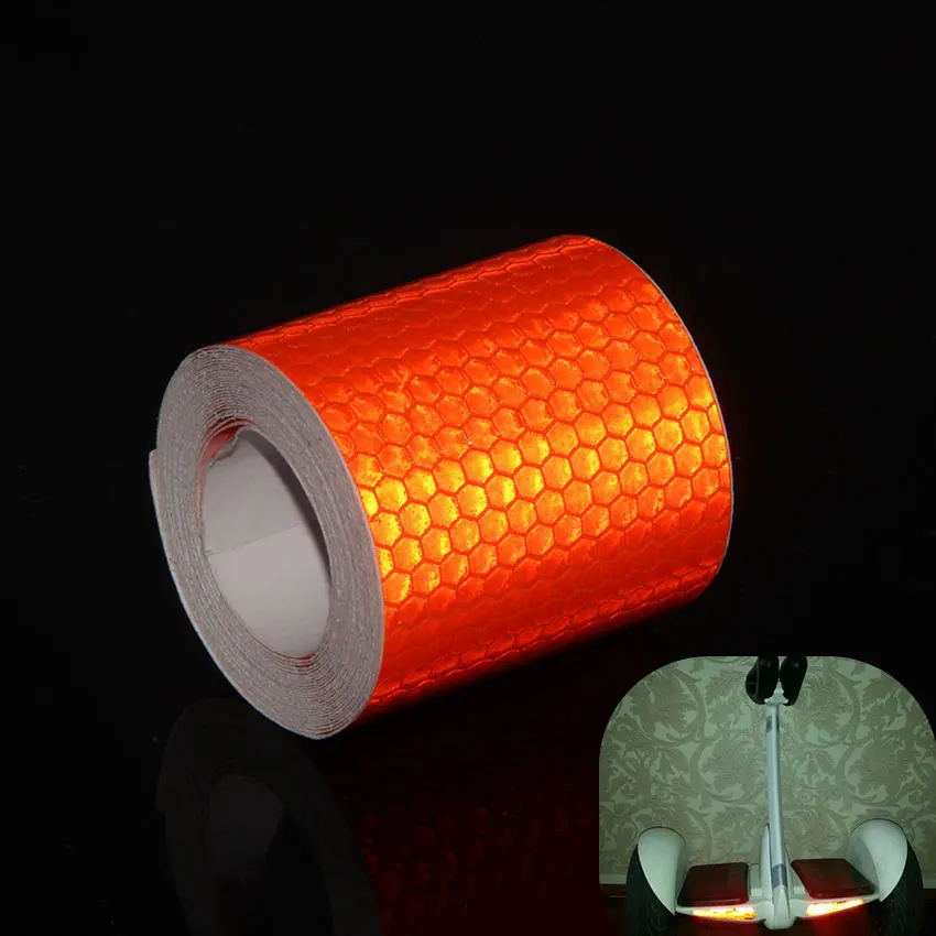 5cm*5M Car Reflective Tape Safety Warning Car Decoration Orange Sticker Reflector Protective Strip Film Auto Motorcycle Stickers