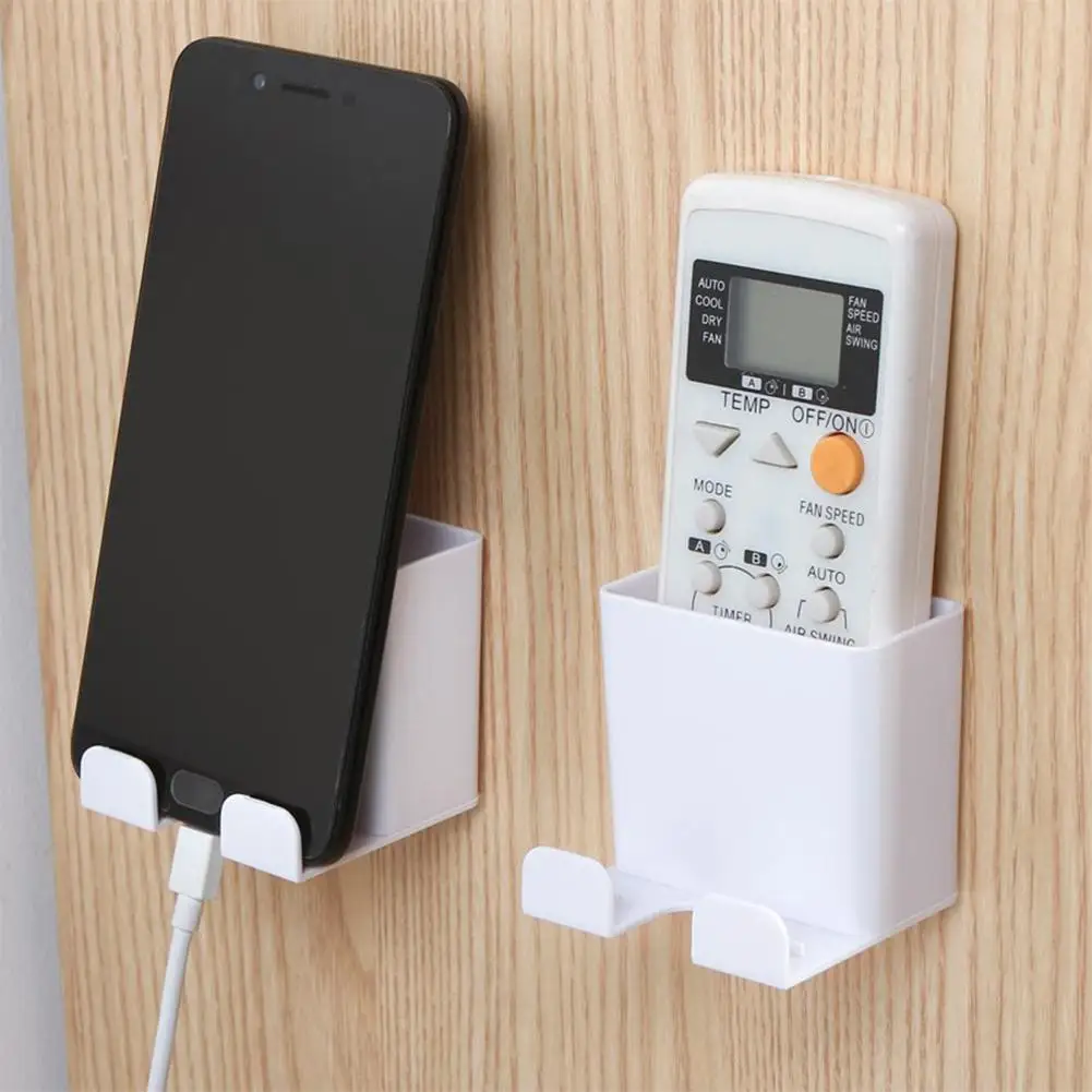 Wall Mounted Organizer Storage Box Remote Control Air Conditioner Storage Case Mobile Phone Plug Holder Stand Container