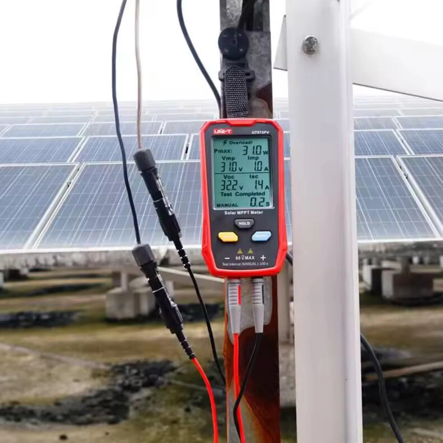 UNI-T UT673PV مقياس MPPT الشمسي؛ قياس جهد الدائرة المفتوحة 12 ~ 60 فولت/اختبار طاقة 800 وات/قياس تيار تحميل 35A
