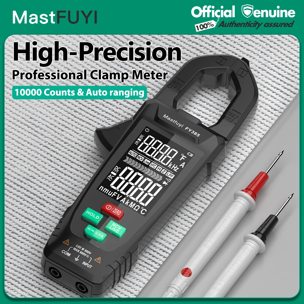 

Новинка 2024, высокоточный цифровой зажим с большим цветным экраном, 9999 отсчетов, мультиметр постоянного и переменного тока, тестер напряжения, тест истинных среднеквадратичных значений