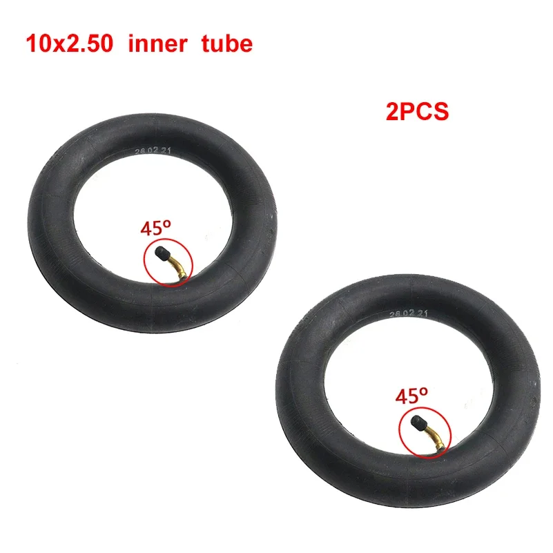 10X2.50 Inner Tube 10x2.5 Camera with Bent Valve 45 90 Degree for 10 Inch Baby Stroller Pram Scooter Electric Scooter Skateboard