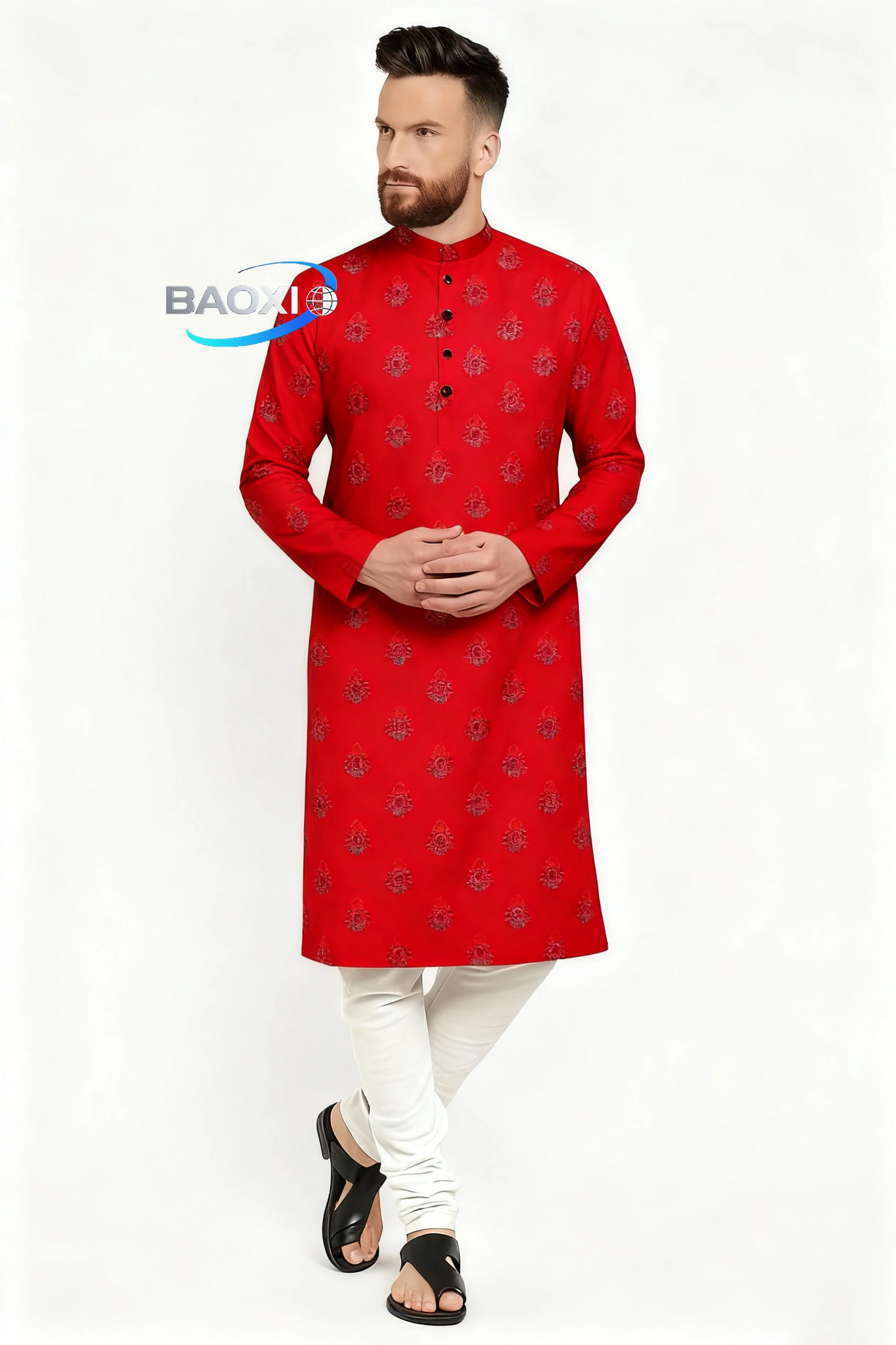 Kurt men's printed pattern kurta vardha fashionable and comfortable fit long robe suitable for all occasions2026