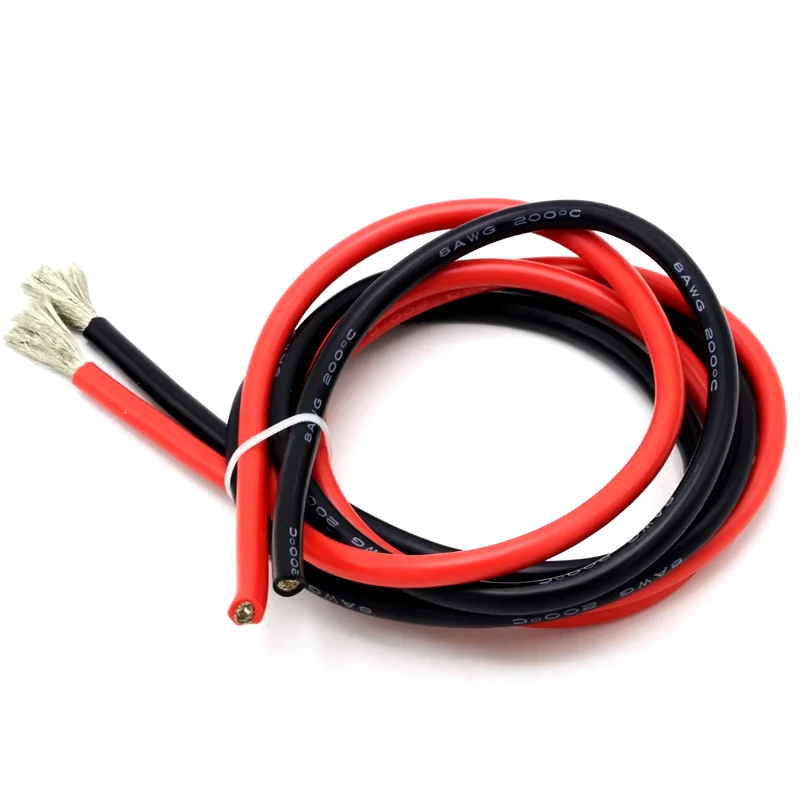 2 Meter/Lot Superweiches Silikonkabel-Set Rot & Schwarz Hitzebeständiges Kabel mit Stärke 10 12 14 16 18 20 22 24 26 AWG (1 Meter Rot + 1 Meter Schwarz) – Detail 7