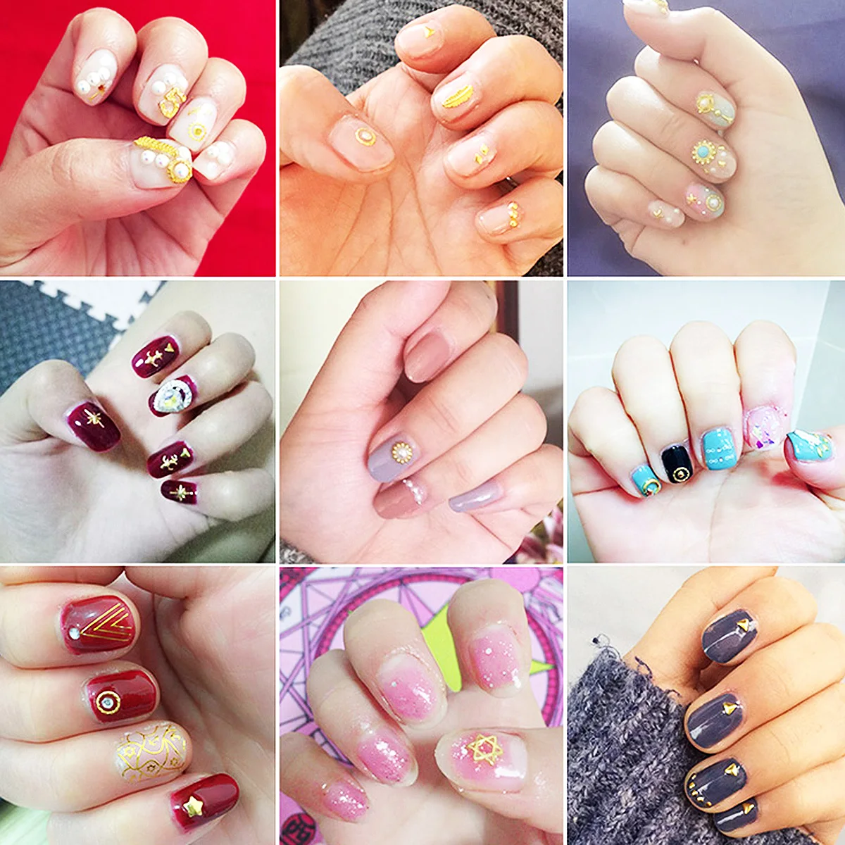 

Nail Patch UV for Nails Art Manicure Decoration Press Summer Stickers Decorations Metal Design Studs Japanese