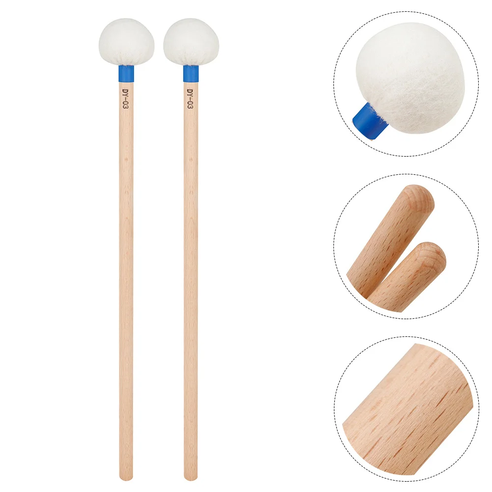 2 Pcs Timpani Sticks Drumsticks Kit Musical Chopsticks Accessories Felt Accessory Instrument Major for Timbal