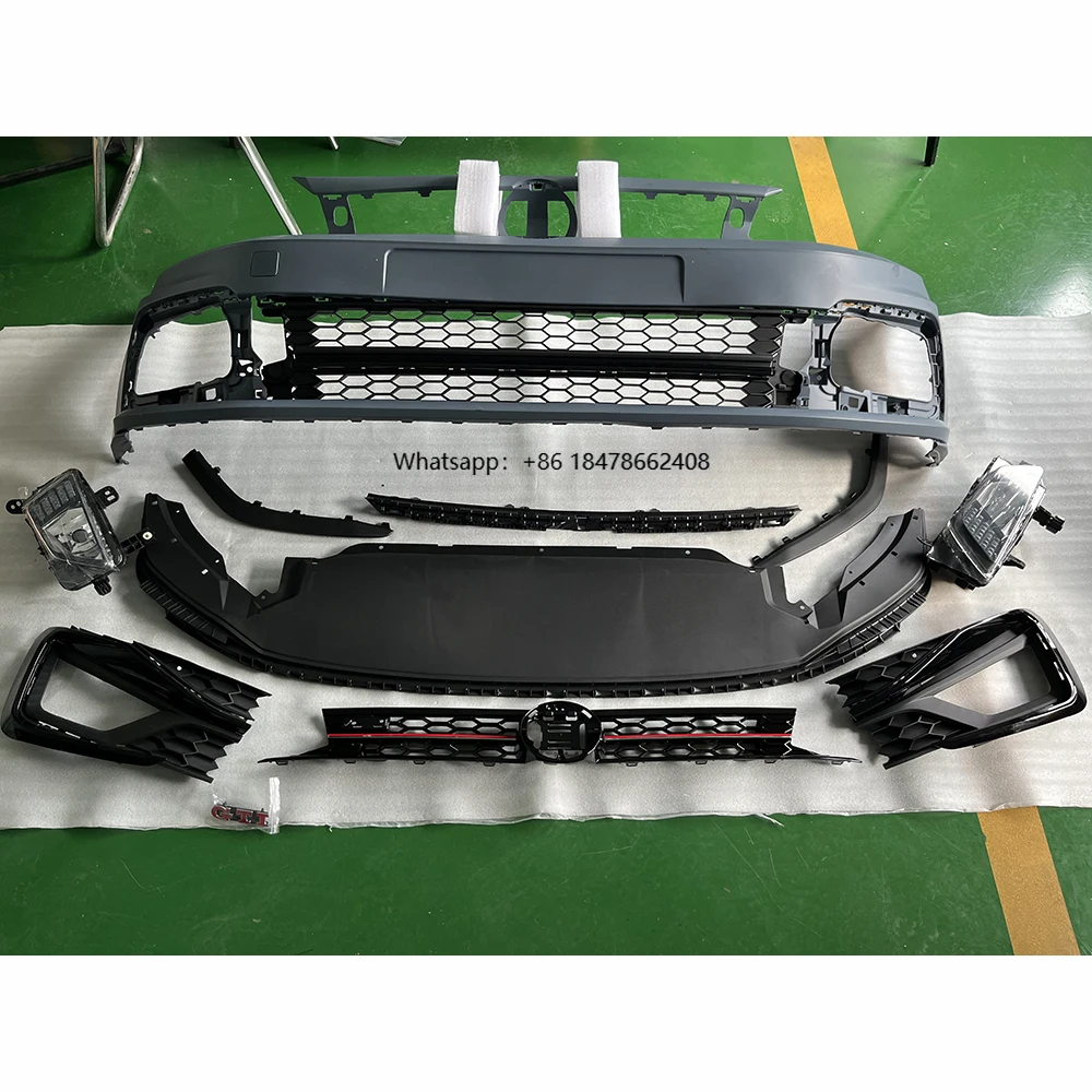 

Auto Body Kit Front Bumper Assembly for VW Polo GTI 2019 Car Accessories Grille Front Lip Fog Light