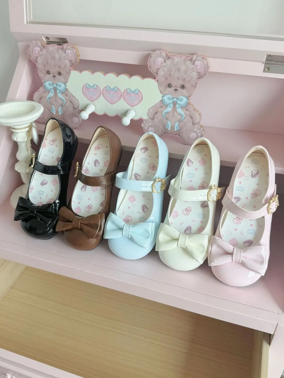 Original Lolita Sweet Girl Süße Schleife JK Mary Jane Schuhe 2026 Herbst Neu Niedriger Absatz PU Einfarbig Einfache Schnallenschuhe