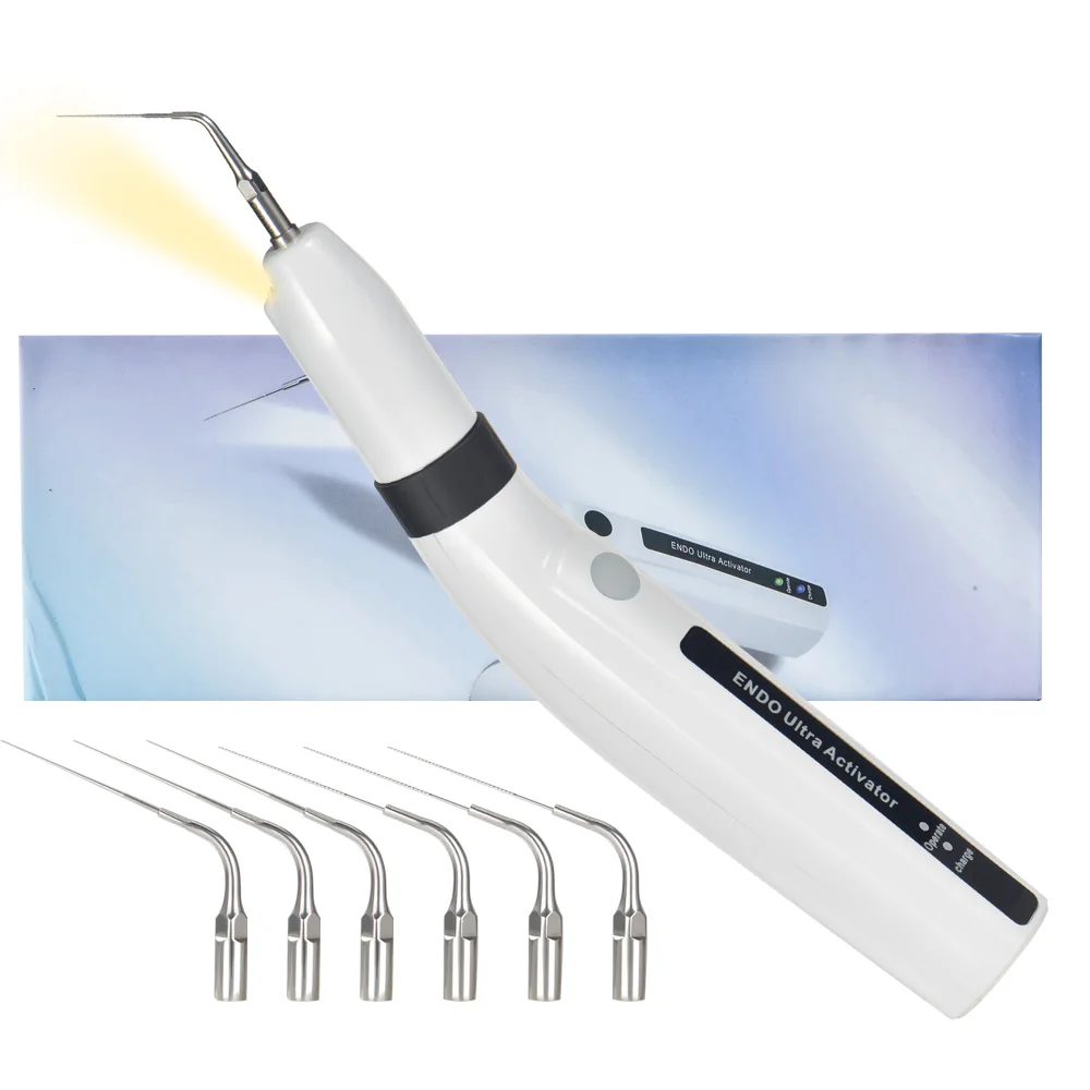 XND LED Dental Ultrasonic Activator 45KHz Endo Ultra Activator ultrasonik cuci gigi dengan 6 ujung alat kedokteran gigi