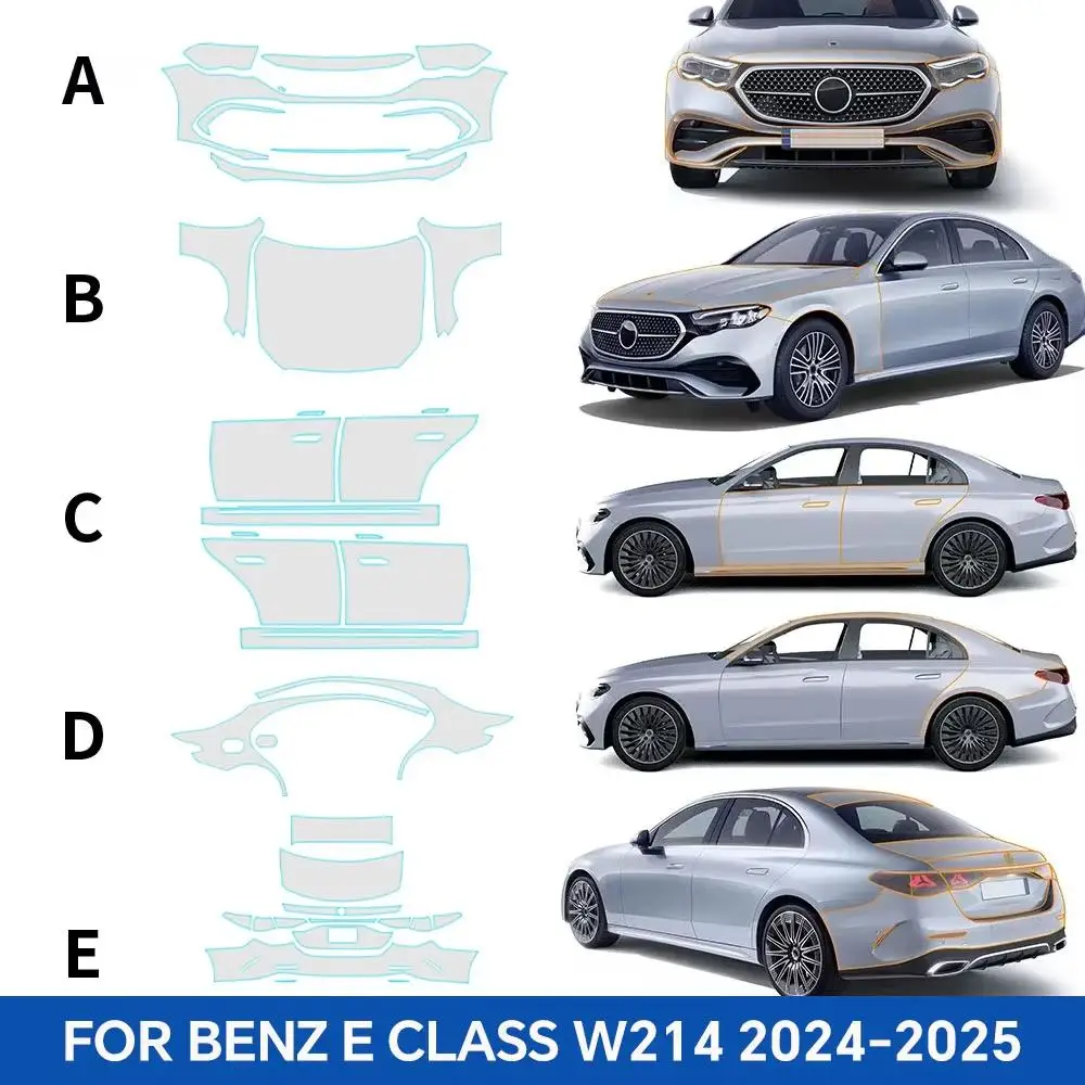 

For Mercedes Benz E Class W214 2024-25 TPU Paint Protection Film Self-Healing Clear Bra Pre-cut PPF Body Anti-Scratch Resistant