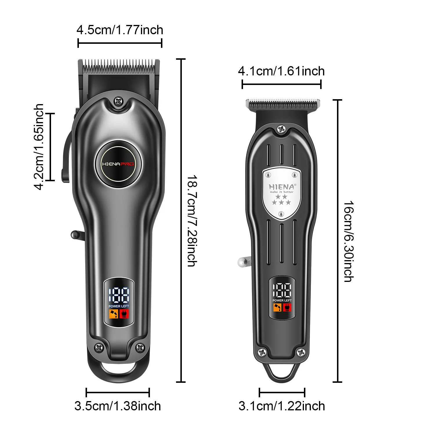 HIENA مشابك الشعر الكهربائية المحمولة اللاسلكية الشعر أداة تهذيب اللحية عدة المهنية صالون حلاقة آلة قطع الشعر مقص الشعر
