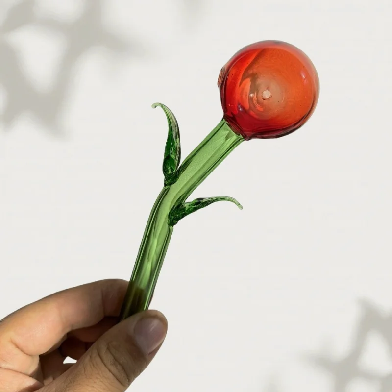 1 قطعة أنبوب زجاجي على شكل زهرة ، زجاجة زجاجية محمولة على طراز Ins ، ملحقات تدخين عالية الجمال لحفلات المهرجانات