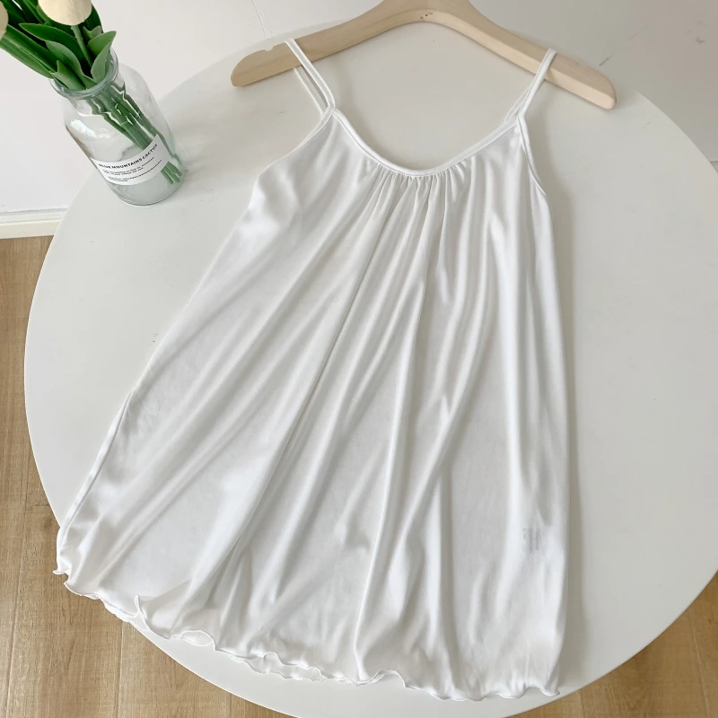 Modal Casual Svel Weste frauen Sommer Oberbekleidung Dünne Große Größe T-shirt Nachthemd Innen Tragen Reine Farbe Vielseitig Sle