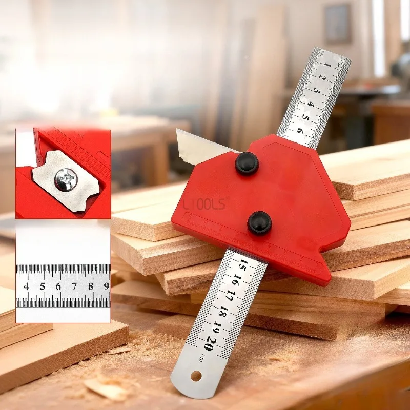 

Multifunctional 3 in 1 Depth Gauge Chamfer Tool Woodworking Marking Chamfering and Edge Trimming Tool High-precision Measuring