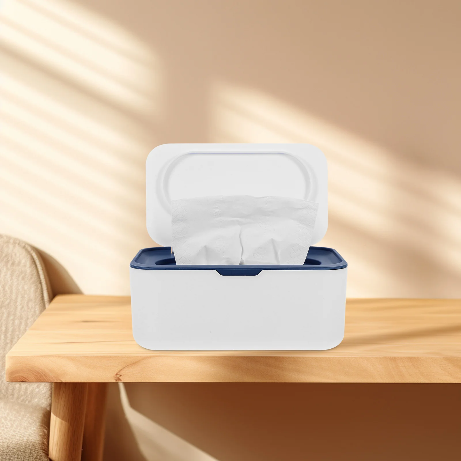 

Dustproof Tissue Box Plastic Wipe Holder Refillable Flip-Top Lid Desktop Storage Case for Tissues Gloves Masks Multipurpose