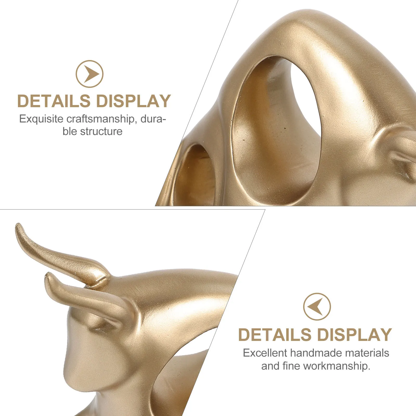 

Home Ornament Resin Bull Adornment Office Mini Craft Animal Decor Statue Miniature