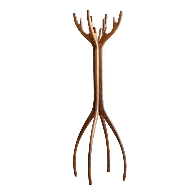 

North American black walnut coat rack Nordic foyer hanger floor solid wood hanger