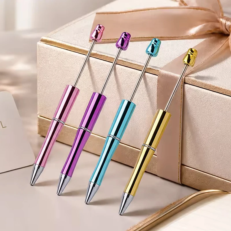 50Pcs Craft Beadable Ballpoint Pens Electroplated Gradient Pen