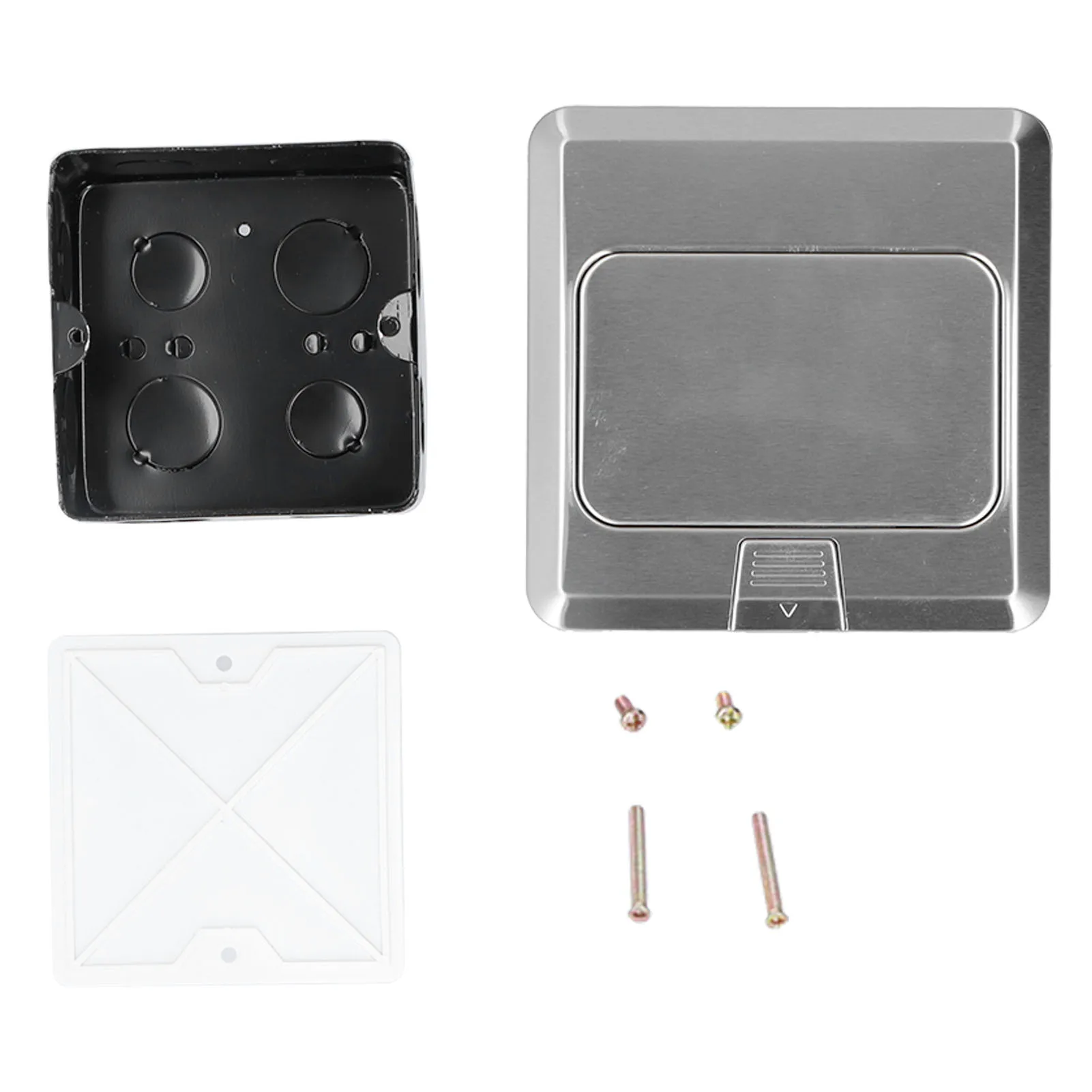 ZK40 Ground Plug Socket Standard Stainless Steel Embedded Floor Outlet Box with Intall Tool AC